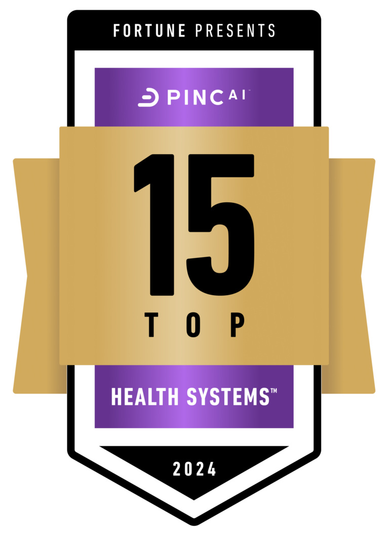 PINC AI award for 15 Top Health Systems 2024